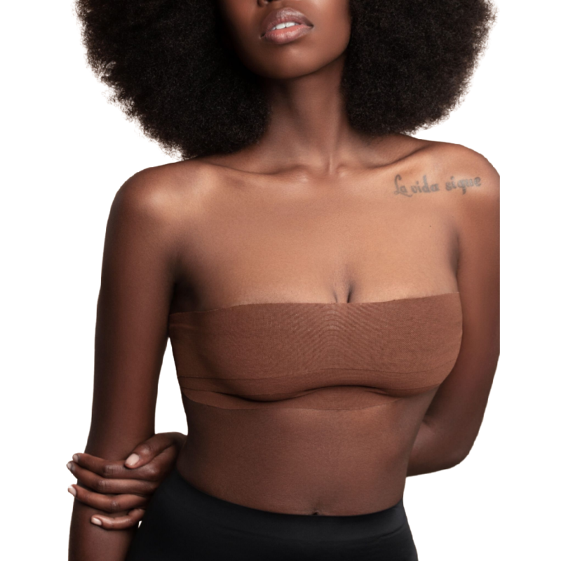 BYE BRA - TAPES Body Tape 5 M X 6,5 Cm + 3 Paires Cache-Matin Marron — accessoires inclus