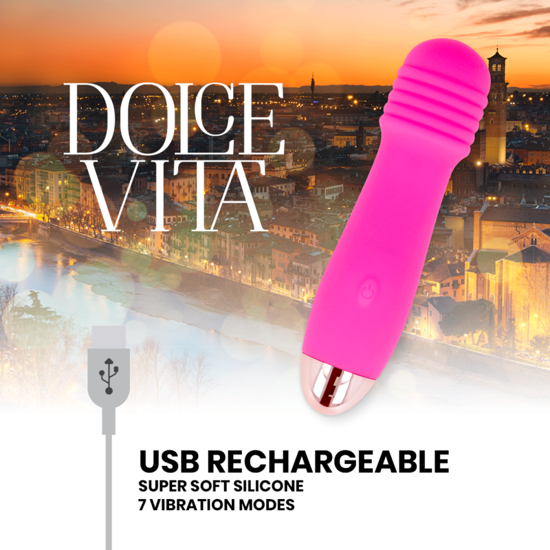 DOLCE VITA Vibrateur Rechargeable Trois Rose 7 Vitesses — vue arrière