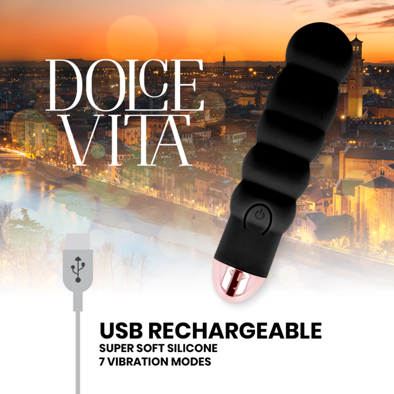 DOLCE VITA Vibrateur Rechargeable Six Noir 7 Vitesses — vue arrière