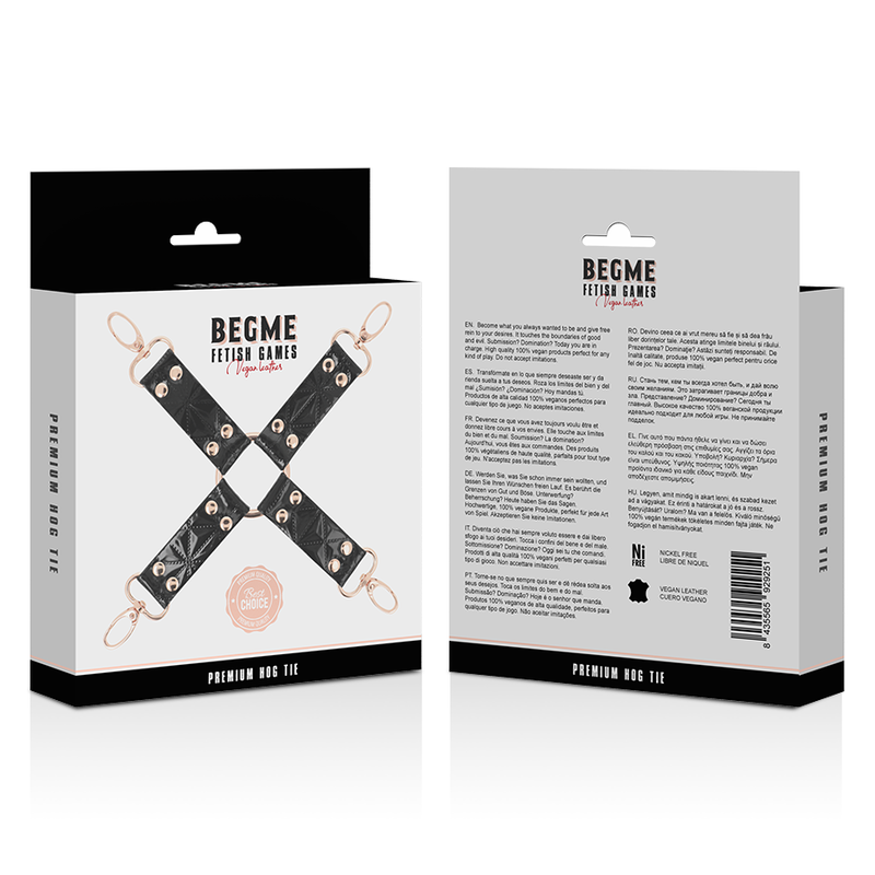 BEGME BLACK EDITION Black Edition Cravate Cuir Vegan — accessoires inclus