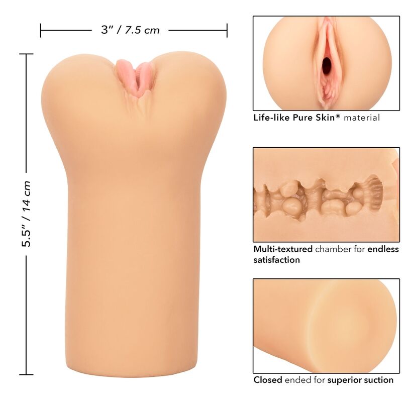 CALEXOTICS Boundless Vulva Stroker - Peau Claire — accessoires inclus