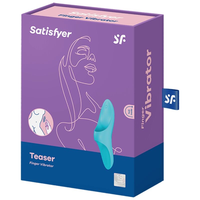 SATISFYER VIBRATOR Vibrateur Doigts Teaser Lumière Bleue — accessoires inclus