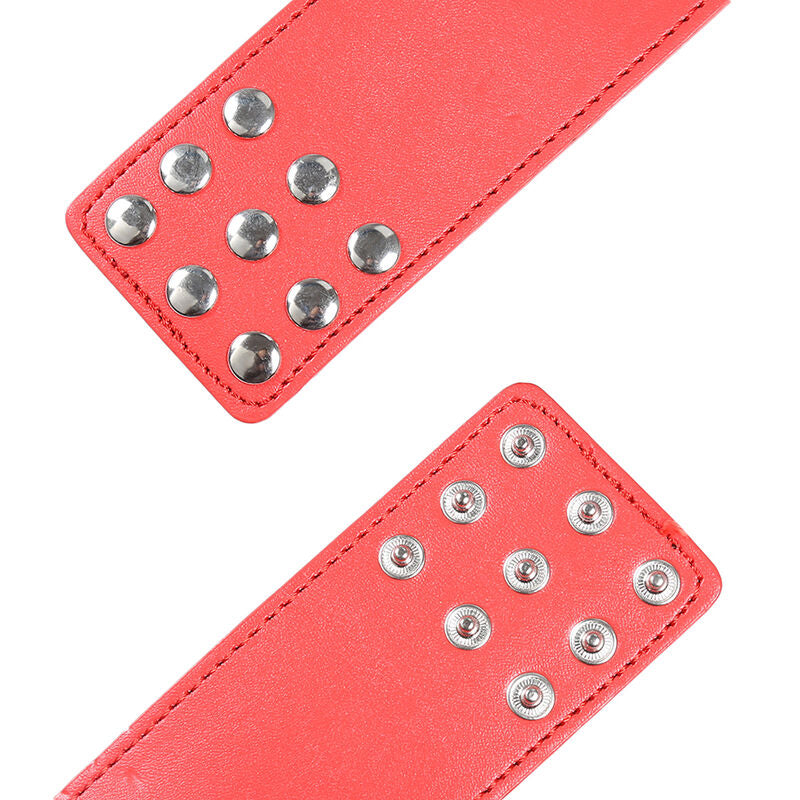 OHMAMA FETISH Menottes Rouges Fermeture À Pression — accessoires inclus
