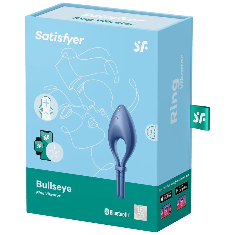 SATISFYER RING APPLICATION BULLSEYE RING VIBRATOR BLEU — vue alternative