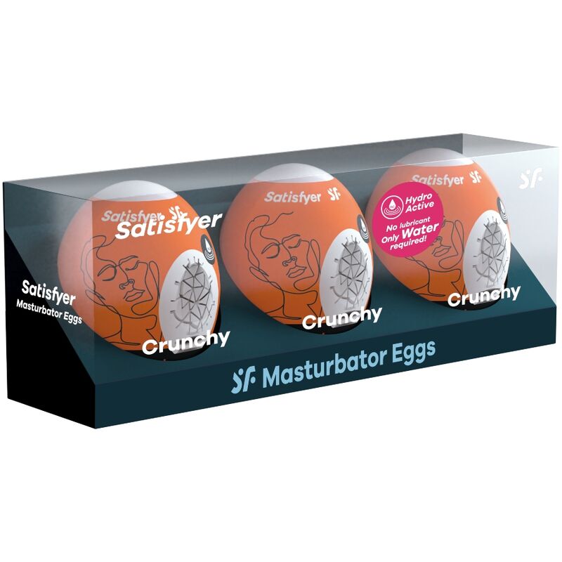 SATISFYER EGGS 3 OEUFS MASTURBATEURS CRUNCHY — vue détaillée