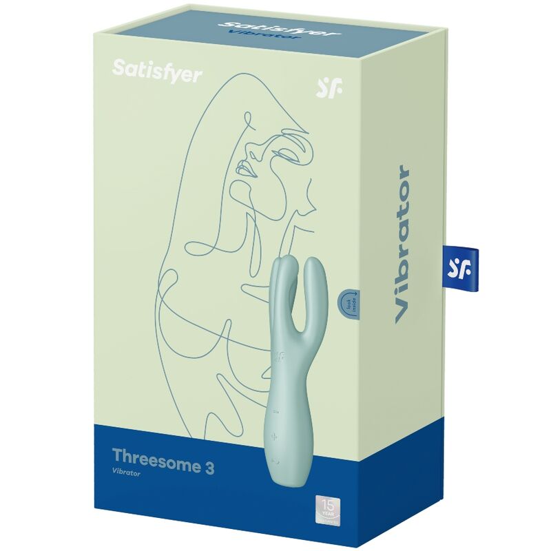SATISFYER VIBRATOR Vibrateur Threesome 3 Menthe — vue arrière