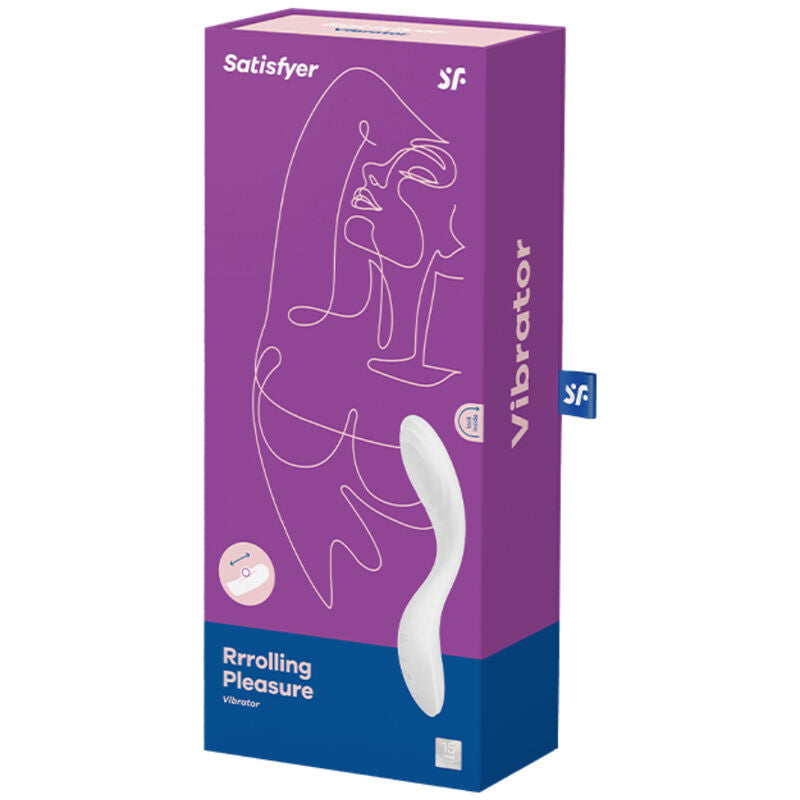 SATISFYER VIBRATOR Vibrateur Spot G Rrrolling Pleasure Blanc — accessoires inclus