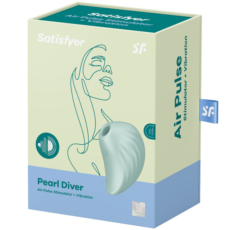 SATISFYER AIR PULSE Stimulateur Vibrateur Pearl Diver Vert — vue arrière