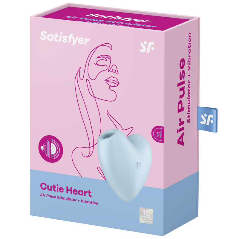 SATISFYER AIR PULSE Cutie Heart Stimulateur Vibrateur Pulse D'Air Bleu — vue arrière