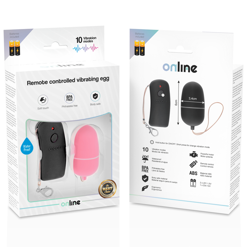 ONLINE Oeuf Vibrant Télécommande Rose — vue arrière