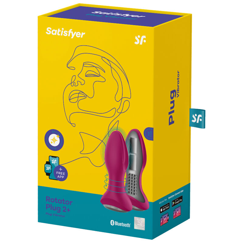 SATISFYER CONNECT APPLICATION PLUG VIBRANT ROTATOR PLUG 2+ ROUGE — accessoires inclus