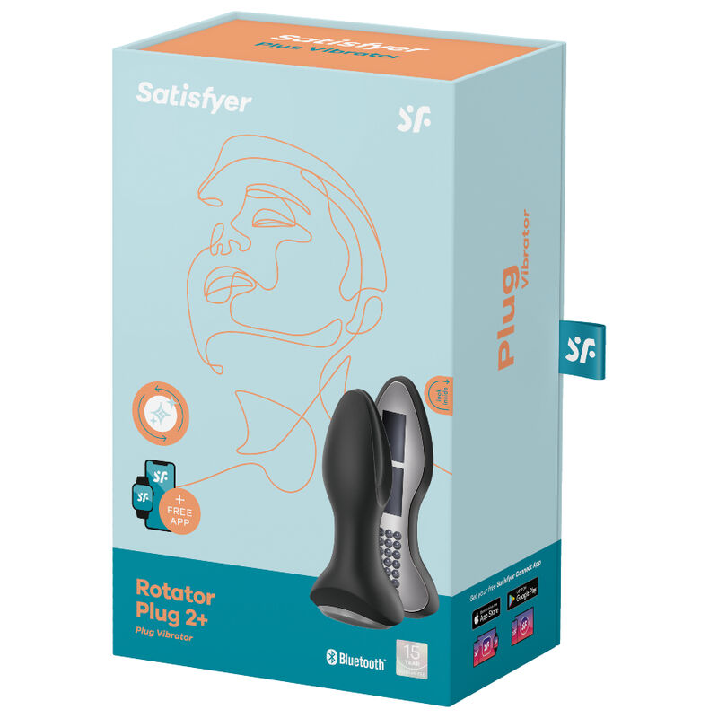 SATISFYER CONNECT APPLICATION PLUG VIBRANT ROTATOR PLUG 2+ NOIR — accessoires inclus