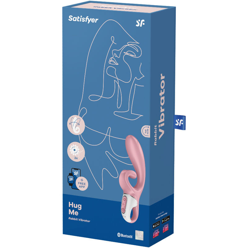 SATISFYER CONNECT Application Vibrateur Hug Me Rabbit Rose — vue alternative