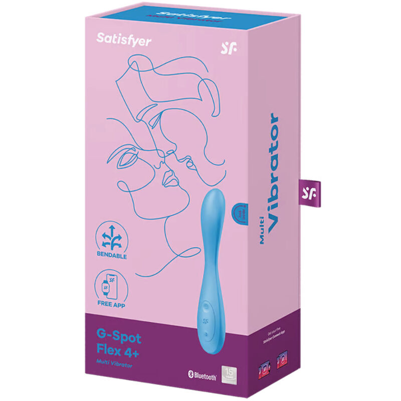 SATISFYER CONNECT Application Multi Vibrateur G-Spot Flex 4+ Bleu — vue arrière