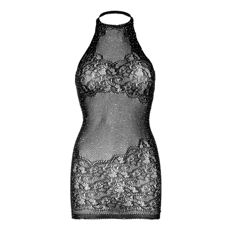 LEG AVENUE DRESSES Rhinestone Halter Mini Robe Taille Unique - Noir — vue alternative