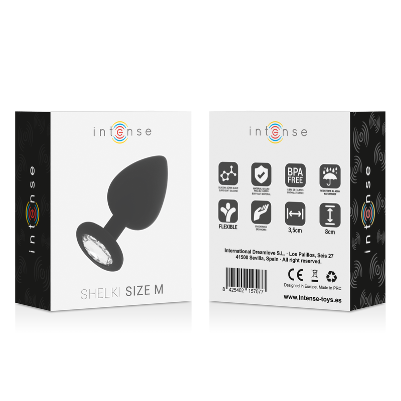INTENSE ANAL TOYS Plug Anal Shelki M Noir — accessoires inclus