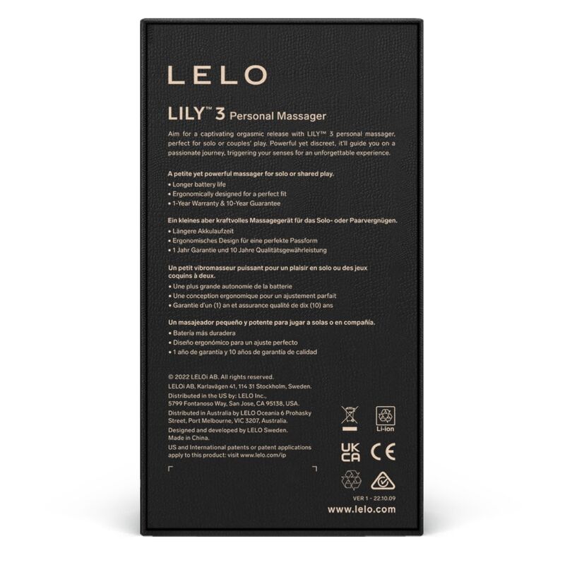 LELO Masseur Personnel Lily 3 - Vert Polaire — vue arrière