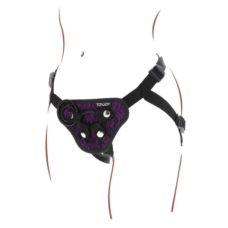 GET REAL HARNAIS DENTELLE STRAP-ON VIOLET — accessoires inclus