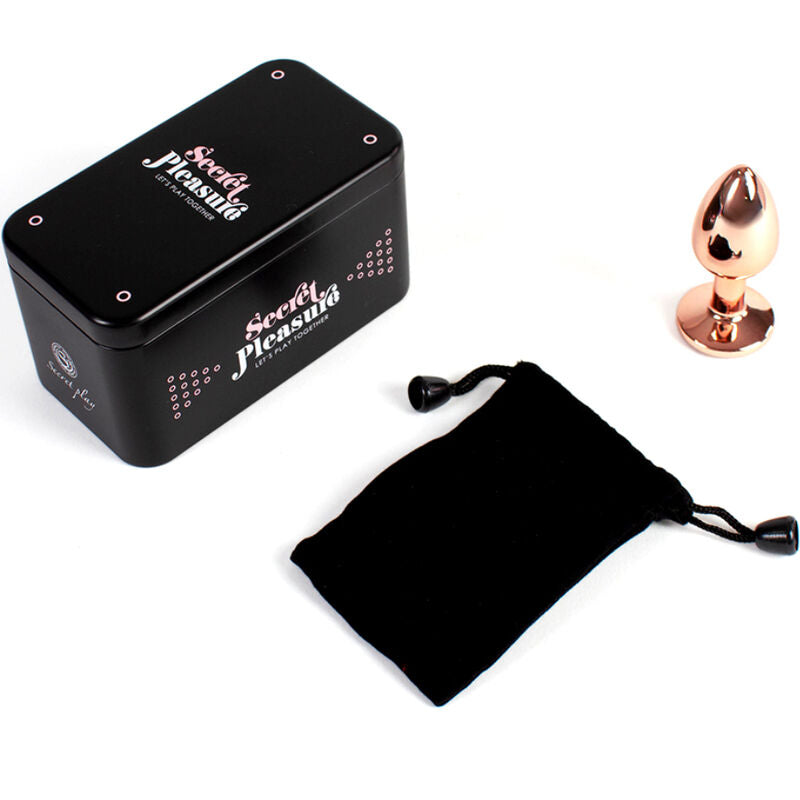 SECRETPLAY TOYS Plug Anal Métal Or Rose Petite Taille 7 Cm — vue arrière