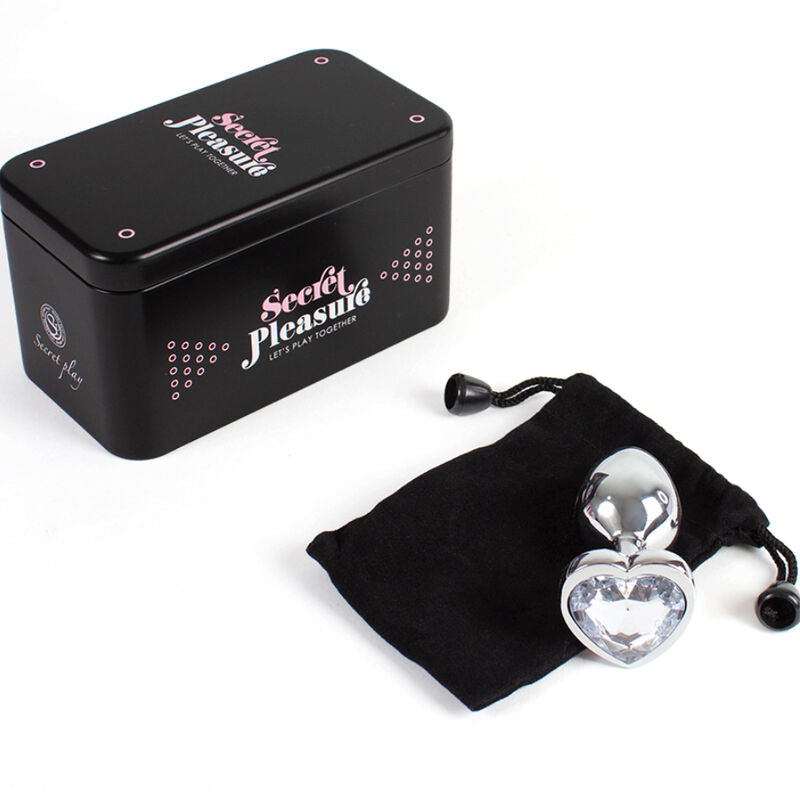 SECRETPLAY TOYS Plug Anal Métal Coeur Cristal Clair Petite Taille 7 Cm — vue arrière