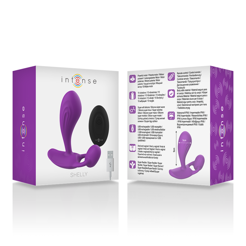 INTENSE ANAL TOYS Télécommande Anal Shelly Plug Violet — accessoires inclus