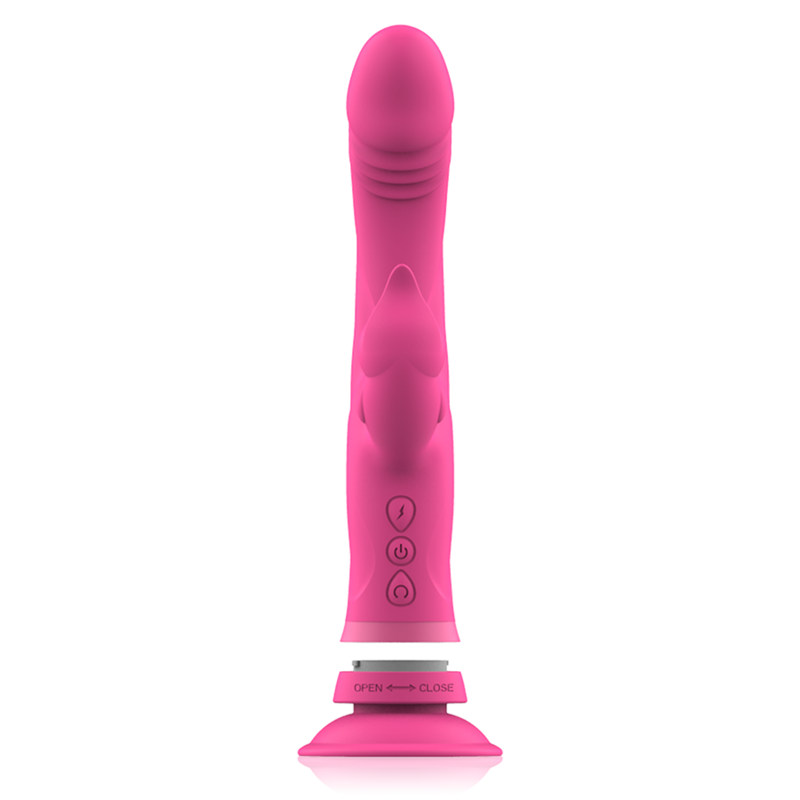 INTENSE HIGH TECH Vibrateur Julio Rabbit Silicone Rose — accessoires inclus