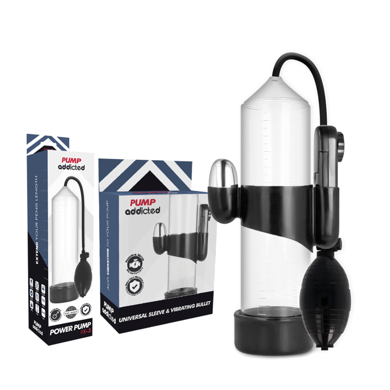 PUMP ADDICTED Vibrateur Transparent Rx3 — vue détaillée