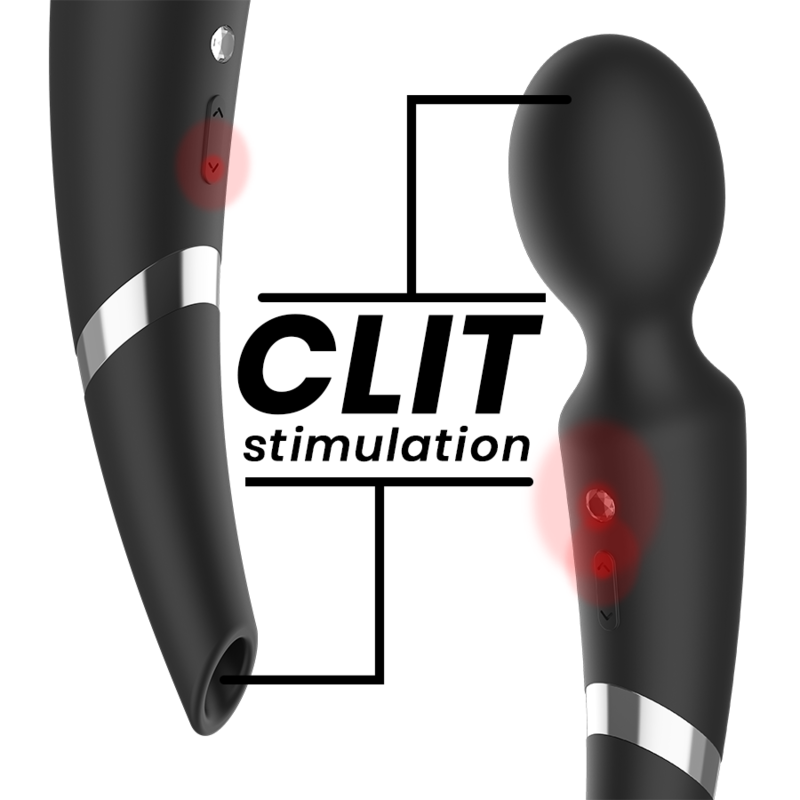 BLACK&SILVER Baguette Ventouse Beck 2 1 Silicone — accessoires inclus