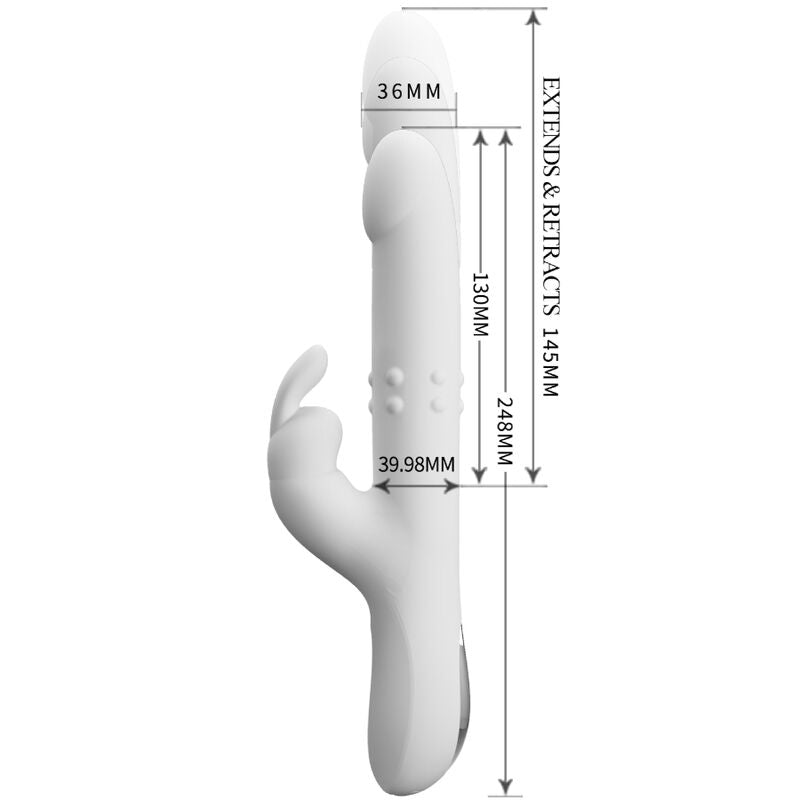 PRETTY LOVE Vibrateur Reese Rotation Argentée — accessoires inclus