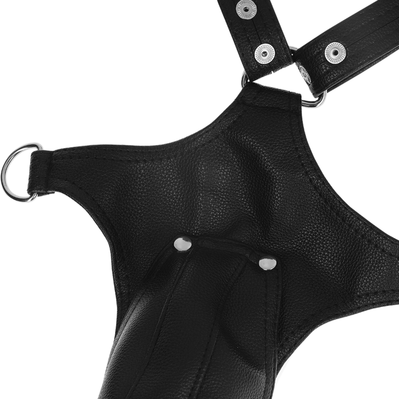 FETISH SUBMISSIVE ATTITUDE Harnais Jock Strap Cuir Écologique Hommes — accessoires inclus