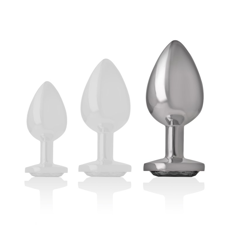 INTENSE ANAL TOYS Plug Anal Métal Aluminium Coeur Blanc Taille L — accessoires inclus