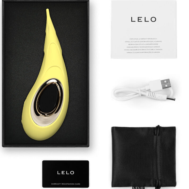 LELO Stimulateur Clitoris Dot Cruise Jaune — accessoires inclus