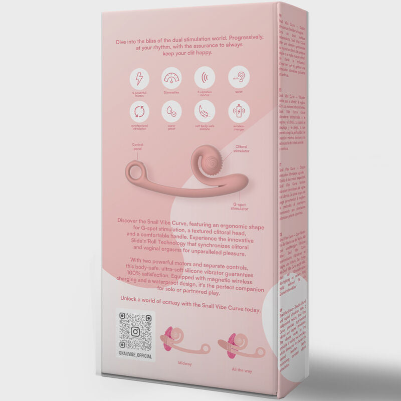 SNAIL VIBE Vibrateur Courbe Orange — accessoires inclus