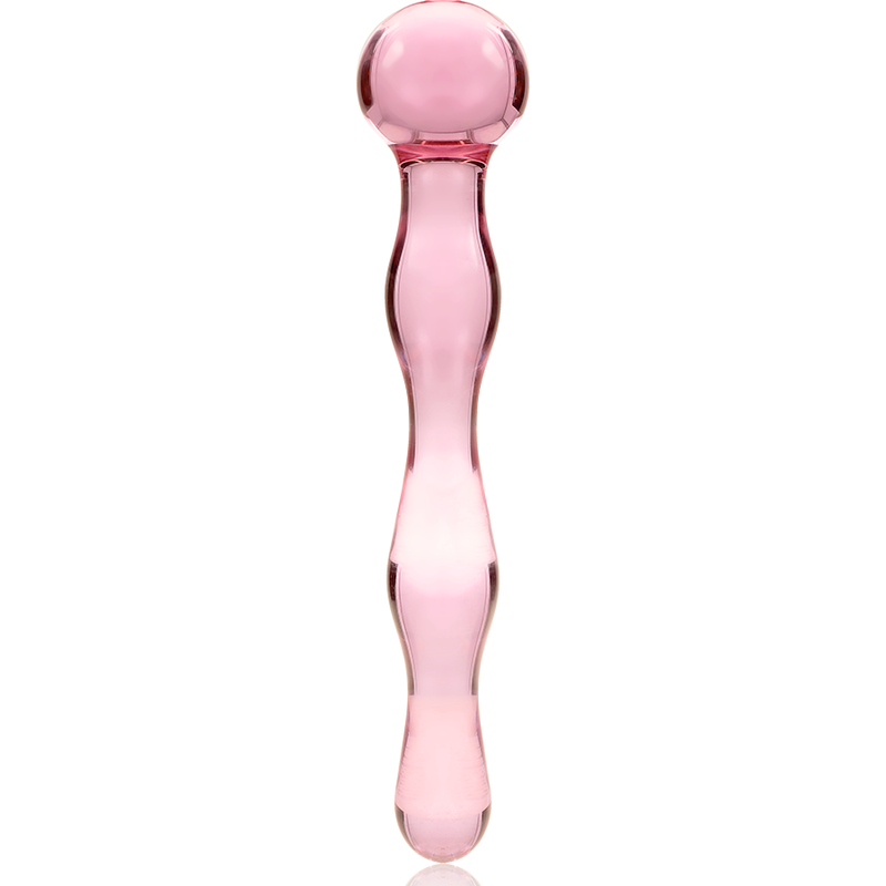 NEBULA SERIES BY IBIZA Modèle 13 Gode Verre Borosilicate Rose 18 Cm -O- 3.5 Cm — accessoires inclus