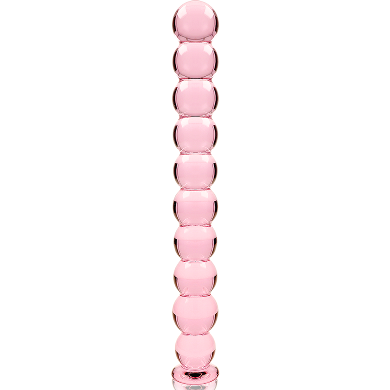 NEBULA SERIES BY IBIZA Modèle 22 Gode Verre Borosilicate Rose 21.5 Cm -O- 2.5 Cm — accessoires inclus