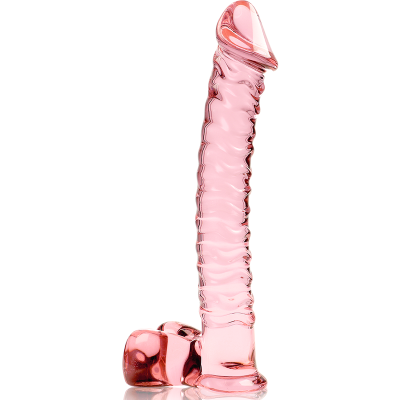 NEBULA SERIES BY IBIZA Modèle 23 Gode Verre Borosilicate Rose 21.5 Cm -O- 4 Cm — vue arrière