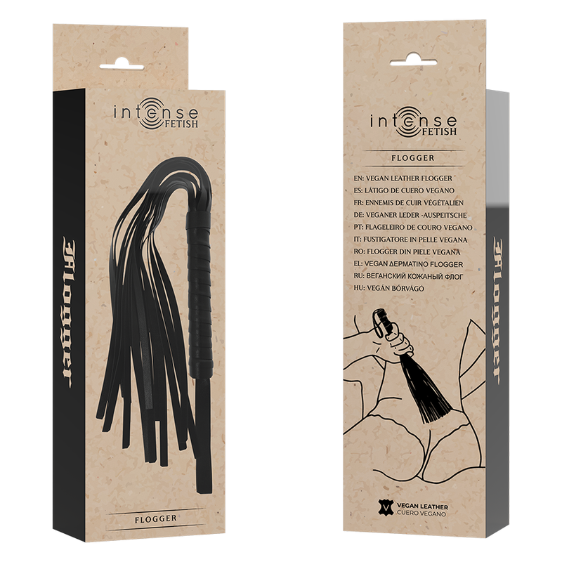 INTENSE FETISH Fetish Flogger Cuir Végétalien — accessoires inclus