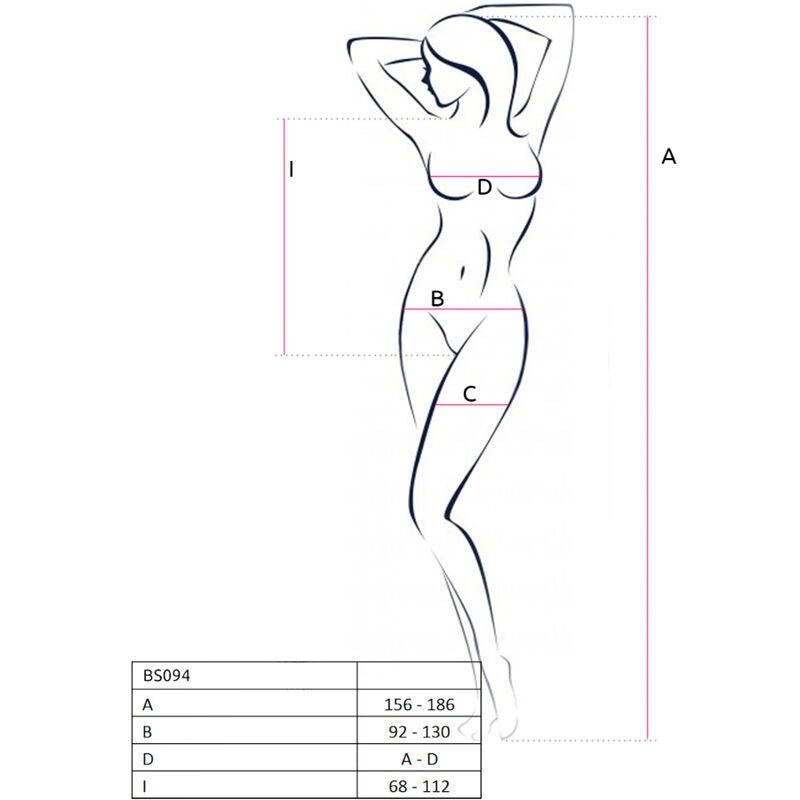 PASSION WOMAN BODYSTOCKINGS Bs094 Bodystocking Rouge Taille Unique — accessoires inclus