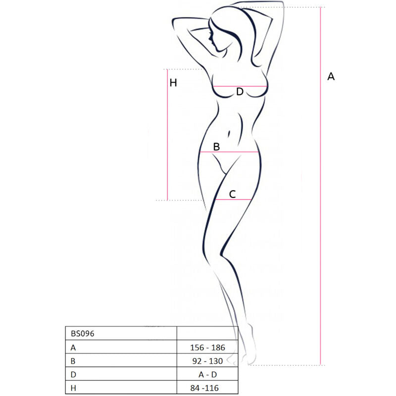 PASSION WOMAN BODYSTOCKINGS Bs096 Bodystocking Blanc Taille Unique — accessoires inclus