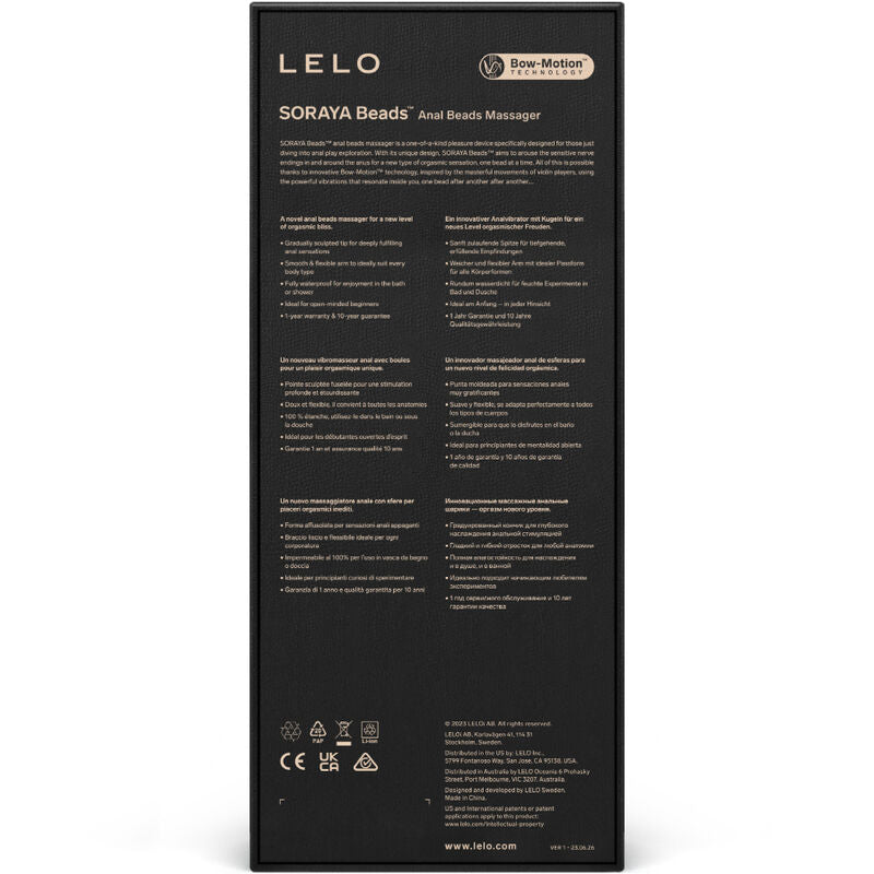 LELO Masseur Anal Violette Soraya Beads — accessoires inclus