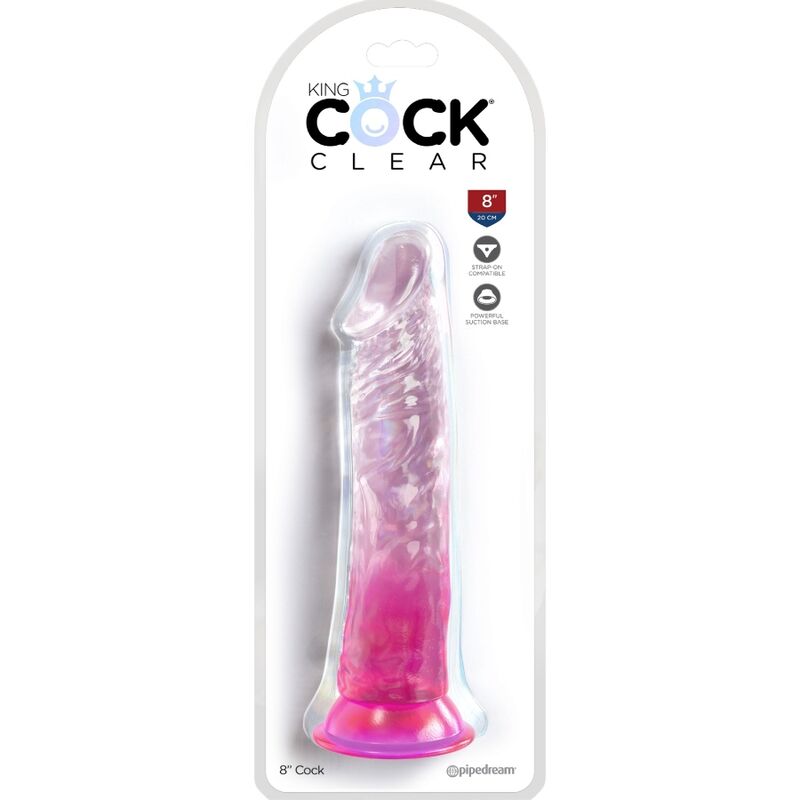 KING COCK CLEAR PÉNIS RÉALISTE 19.7 CM ROSE — vue détaillée