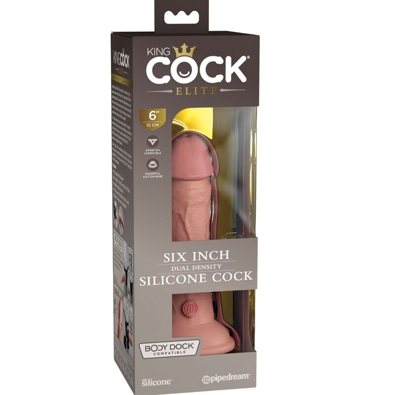 KING COCK ELITE GODE RÉALISTE SILICONE 15.2 CM — accessoires inclus