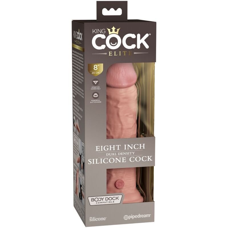 KING COCK ELITE GODE RÉALISTE SILICONE 20.3 CM — accessoires inclus