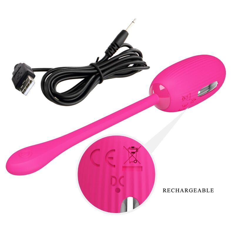 PRETTY LOVE SMART Oeuf Vibrant Rechargeable Doreen Magenta Télécommande — accessoires inclus