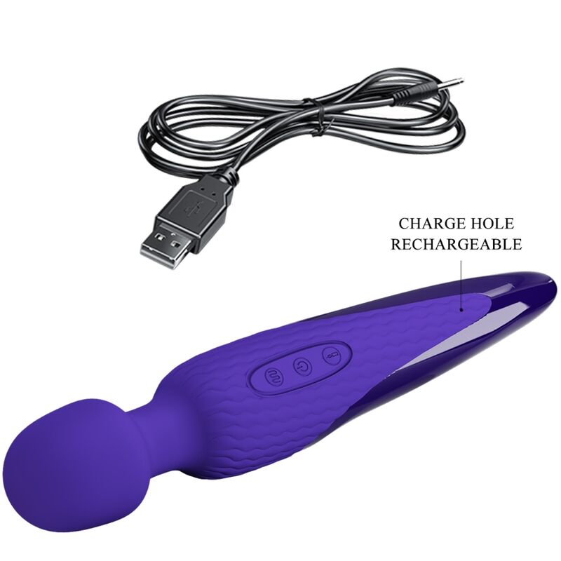 PRETTY LOVE YOUTH Antony Youth Wand Vibrateur Violette Effet Chaleur — accessoires inclus
