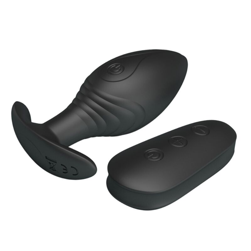 PRETTY LOVE BOTTOM VIBRATEUR RECHARGEABLE REGINA ANAL PLUG NOIR — accessoires inclus