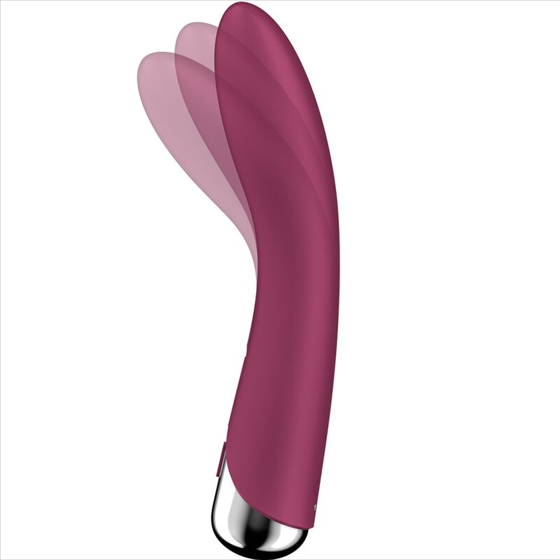 SATISFYER VIBRATOR SPINNING VIBE 1 VIBRATEUR ROTATEUR G-SPOT ROUGE — accessoires inclus