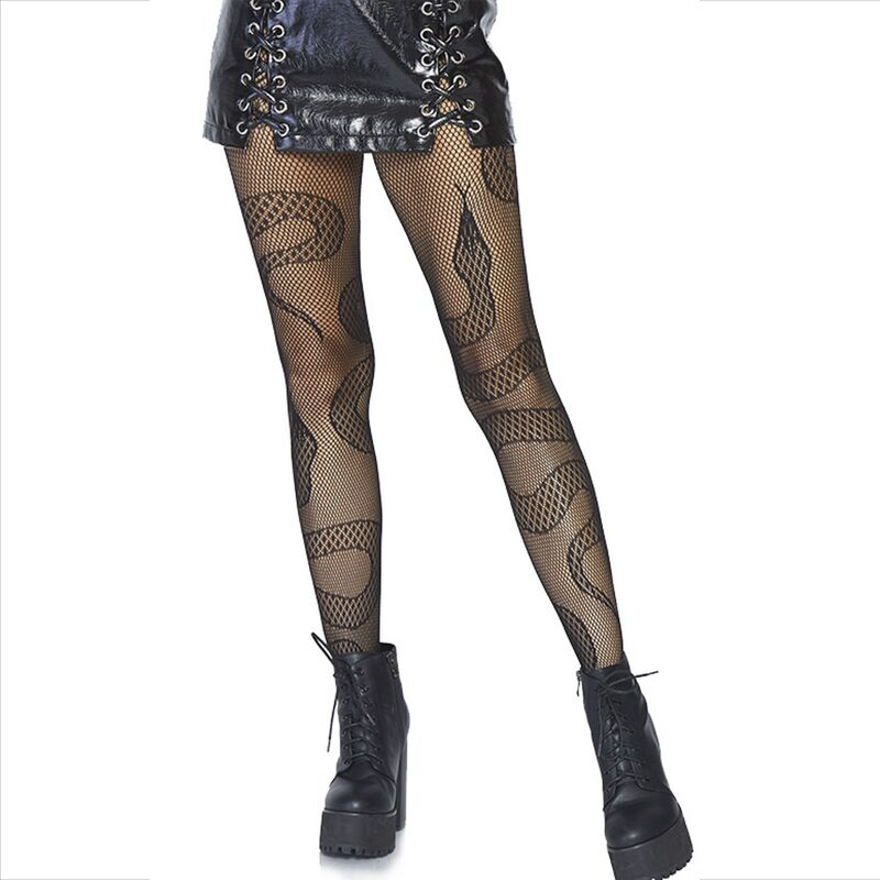 LEG AVENUE HOSIERY Bas Net Serpents Noir — vue alternative