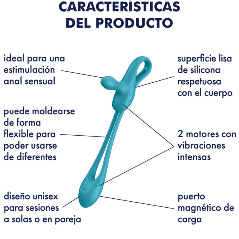 SATISFYER RING PLUG & PLAY 1 MULTIVIBRATEUR FLEXIBLE — accessoires inclus