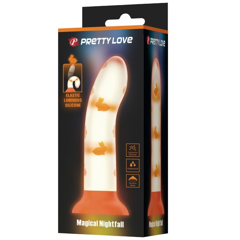 PRETTY LOVE - Gode Magique Nightfall Sans Vibration Orange Lumineux
